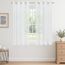 CUTEWIND Gardinen Kurz mit Ösen Vorhang Weiß Transparent 2er Set, 140 cm Lang, 140 cm Breit Fenster Gardine Ösenvorhang Gardienen Schals Durchsichtig für Küche Schlafzimmer Wohnzimmer