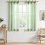 CUTEWIND Voile Gardinen Wohnzimmer Kurz mit Ösen 2er Set Vorhänge Grün Transparent 160 cm Hoch 140 cm Breit Ösenschal für Küche Fenster Schlafzimmer Curtains Living Room