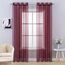 MIULEE 2er Set Voile Vorhang Weihnachtsdeko mit Ösen Gardine aus Voile Polyester Ösenschal Transparent Wohnzimmer Luftig Dekoschal für Schlafzimmer rot 245 x 140cm (H x B), Grommet Top