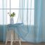 MIULEE 2er Set Voile Vorhang mit Ösen Transparente Gardine aus Voile Polyester Ösenschal Transparent Wohnzimmer Luftig Dekoschal für Schlafzimmer Grau Blau 245 x 140cm H x B, Grommet Top
