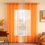 MIULEE 2er Set Voile Vorhang mit Ösen Gardine aus Voile Polyester Ösenschal Transparent Wohnzimmer Luftig Dekoschal für Schlafzimmer Orange 260 x 140cm (H x B), Grommet Top