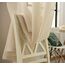 WOLTU 2er Set Gardinen, Vorhänge für Wohnzimmer Kinderzimmer Schlafzimmer, mit Kräuselband, Leinenoptik, Halbtransparent Voile, 140 x 225 cm, Sand