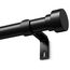 Schwarz Vorhangstange Ausziehbar Gardinenstange Curtain Rod Gardinenstangen für Fenster Outdoor (Schwarz Matt, 76 to 228 cm)