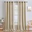 MIULEE Gardinen Vorhänge Schlafzimmer Vorhang Beige Gardine Wohnzimmer Leinenoptik Gardinen mit Ösen Fenster Halbtransparent Vorhang Modern Innen Balkontür Küche Vorhänge 140 x 215 cm
