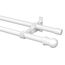 Gardinenstangen, 76-332CM Gardinenstange Innenlauf 2-läufig aus Edelstahl, Durchmesser 2.54CM Gardinenstangen Verstellbare mit Endstück Kappe für Küche Schlafzimmer Fenster/Weiß