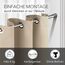 tinycurtains, Thermo Türvorhang mit Vorhangstange & Magneten zum Abdichten, einfache Montage ohne Bohren in 1 Min (200 x 150 cm beige + Stange Silber 70–120 cm + 6 Magnete)