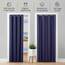 tinycurtains, Thermo Türvorhang mit Vorhangstange & Magneten zum Abdichten, einfache Montage ohne Bohren in 1 Min (210 x 150 cm blau + Stange Silber 70–120 cm + 6 Magnete)