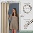 tinycurtains, Thermo Türvorhang mit Vorhangstange & Magneten zum Abdichten, einfache Montage ohne Bohren in 1 Min (200 x 150 cm beige + Stange Silber 70–120 cm + 6 Magnete)