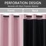 MRTREES Blickdichter Vorhang mit Ösen Gardinen Kinderzimmer Mädchen 100% Blackout Curtain Vorhangthermo Wärmeisolierend Gardinen Wohnzimmer Modern Kurz 2er Set, 160 cm Lang, 140 cm Breit, Rosa