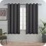 MRTREES Vorhänge Blickdicht Dunkelgrau Kurz Modern 100% Verdunkelungsvorhang 2er Set Gardinen mit Ösen Thermogardine 145x140 cm Blackout Curtains Gardine Kinderzimmer Junge