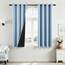MRTREES Vorhänge Schlafzimmer Fenster Kurz Blau 100% Blickdicht Gardinen mit Ösen 2er Set 160 cm Lang 140 cm Breit, Thermovorhang Gegen Kälte Wohnzimmer Modern Verdunklungsvorhänge