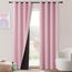 MRTREES Blickdichter Vorhang mit Ösen Gardinen Kinderzimmer Mädchen 100% Blackout Curtain Vorhangthermo Wärmeisolierend Gardinen Wohnzimmer Modern Kurz 2er Set, 160 cm Lang, 140 cm Breit, Rosa