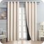MRTREES 100% Verdunklungsvorhänge Beige mit Ösen 2er Set 215 cm Lang, 140 cm Breit, Vorhang Blickdicht Thermo Gardinen Verdunkelnd für Wohnzimmer Modern Schlafzimmer, Blackout Curtains
