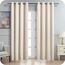 MRTREES 100% Verdunklungsvorhänge Beige mit Ösen 2er Set 215 cm Lang, 140 cm Breit, Vorhang Blickdicht Thermo Gardinen Verdunkelnd für Wohnzimmer Modern Schlafzimmer, Blackout Curtains