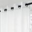 Topfinel Vorhänge Kinderzimmer Gardine Weiß Halbtransparen Ösen Gardinen Wohnzimmer Modern Voile Curtains Living Room Ösenvorhang mit Streifen Fensterschals 140x240 cm