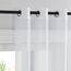 PONY DANCE Kurze Gardinen Weiss Transparent 2er Set H 120 x B 140 cm Scheibengardinen mit Ösen Voile Vorhänge für Küche/Badezimmer Fenster Sheer Curtains
