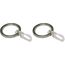 GARDINIA Gardinenringe für Gardinenstangen mit Ø 20 mm, Mit Gleiteinlage und Gardinenhaken, 10 Stück, Serie Chicago, Breite 4 mm, Metall, Edelstahl-Optik (Packung mit 2)