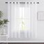 PONY DANCE Vorhang Weiß Transparent Voile Gardinen für Wohnzimmer & Schlafzimmer 2er Set H 175 x B 140 cm Dürchsichtige Vorhänge mit Ösen Sheer Curtains