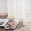 Topfinel Gardinen Wohnzimmer Vorhang Transparent Weiße Vorhänge Kinderzimmer Leinenoptik Gardinen 240 cm Hoch Übergardinen mit Ösen Streifen Gardinenschal 1er Set für Outdoor Balkon