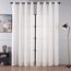 Topfinel Gardinen Wohnzimmer 140x250cm 2er Set Modern Voile Vorhänge mit Ösen Vorhang Schlafzimmer Halbtransparent mit Vertikalem Streifenmuster Weiß