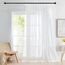 Deconovo Gardinen mit Kräuselband Voile Vorhang Wohnzimmer Dekoschal Transparent Vorhänge für Schlafzimmer Kinderzimmer Gardinenschals, 220x200 cm(HöhexBreite), Weiß, 1 Stück