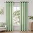 Topfinel Voile Gardinen Kurz Fenster 2er Set 140x145cm Sheer Curtain mit Ösen Vorhang Wohnzimmer Modern Transparent Schlafzimmer Wohnzimmer Vorhänge Durchsichtig Küche Gardine Salbeigrün
