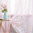 MIULEE Gardinen Spitze-Wunderschöne Rosa Blumen Bestickte Spitzengardinen, 2er Set Transparent Vorhang Spitze Vintage, Voile Spitzenvorhänge mit Ösen für Wohnzimmer Schlafzimmer Dekor, 2X H225xB150cm