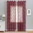 MIULEE Gardinen Spitze-Wunderschöne Rot Blumen Bestickte Spitzengardinen, 2er Set Transparent Vorhang Spitze Vintage, Voile Spitzenvorhänge mit Ösen für Wohnzimmer Schlafzimmer Dekor, 2X H245xB150cm