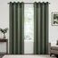 Topfinel Gardinen Transparent 2er Set mit Ösen Voile Vorhang Mit Vertikalem Streifenmuster Modern Durchsichtig Wohnzimmer Schlafzimmer Vorhänge 140x260cm Grün
