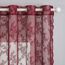 MIULEE Gardinen Spitze-Wunderschöne Rot Blumen Bestickte Spitzengardinen, 2er Set Transparent Vorhang Spitze Vintage, Voile Spitzenvorhänge mit Ösen für Wohnzimmer Schlafzimmer Dekor, 2X H245xB150cm