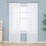 Deconovo Vorhang Voile Gardinen Transparent Kräuselband für Schiene Wohnzimmer, 214x132 cm(HöhexBreite), Weiß, 2er Set