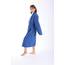 nottoc Bademantel 100% Baumwolle Waffelstoff Reisebademantel für Damen und Herren, Weiches, Saugfähiges und Leichtes Spa Bademäntel (DE/NL/SE/PL, Alphanumerisch, XL, Regular, Regular, Blau)