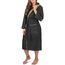 normani Damen Baumwoll Bademantel mit Kapuze in Geschenk-Box - weiche Premium Qualität - Öko Tex 100 Farbe Schwarz/Beige Größe 3XL