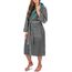 normani Damen Baumwoll Bademantel mit Kapuze in Geschenk-Box - weiche Premium Qualität - Öko Tex 100 Farbe Grau/Petrol Größe 4XL