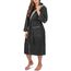 normani Damen Baumwoll Bademantel mit Kapuze in Geschenk-Box - weiche Premium Qualität - Öko Tex 100 Farbe Schwarz/Grau Größe S