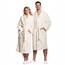 ZOLLNER Bademantel - flauschig und saugstark - Unisex - Größe XL - creme - außen aus Polyester und innen aus Baumwoll-Mischgewebe - waschbar bis 60°C - Hotelqualität - Oeko Tex® zertifiziert