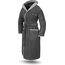 normani Damen Baumwoll Bademantel mit Kapuze in Geschenk-Box - weiche Premium Qualität - Öko Tex 100 Farbe Schwarz/Grau Größe XS