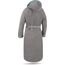 normani Damen Baumwoll Bademantel mit Kapuze in Geschenk-Box - weiche Premium Qualität - Öko Tex 100 Farbe Grau/Petrol Größe XS