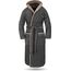 normani Damen Baumwoll Bademantel mit Kapuze in Geschenk-Box - weiche Premium Qualität - Öko Tex 100 Farbe Schwarz/Beige Größe 3XL