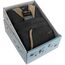 normani Damen Baumwoll Bademantel mit Kapuze in Geschenk-Box - weiche Premium Qualität - Öko Tex 100 Farbe Schwarz/Beige Größe XS