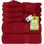 Utopia Towels 8-teiliges Premium-Handtuch-Set, 2 Badetücher, 2 Handtücher und 4 Waschlappen, 600 g/m², 100% ringgesponnene Baumwolle, Fitnessstudio, Hotel und Spa (rot)