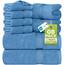 Utopia Towels - 8 teilig Handtücher Set aus Baumwolle mit Aufhänger - 2 Badetuch, 2 Handtücher und 4 Washclappen - (elektrisch blau)