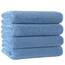 Polyte - Premium-Mikrofaserbadetuch - fusselfrei & schnelltrocknend - Blau - 145 x 76 cm - 4 Stück