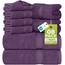 Utopia Towels - 8 teilig Handtücher Set aus Baumwolle mit Aufhänger - 2 Badetuch, 2 Handtücher und 4 Washclappen - (Pflaume)