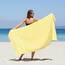 WETCAT Türkisches Strandtuch, 100% Baumwolle, sandfrei, schnell trocknend, extra groß, leicht, Reisehandtuch für Erwachsene, Strandzubehör, Geschenk (Gelb, 96,5 x 180,3 cm)