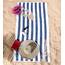 American Soft Linen Cabana gestreifte Strandtücher, 76,2 x 152,4 cm, 4 Stück, übergroße Pool-Handtücher, schnelltrocknend, sandfrei, Marineblau
