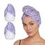 Turbie Twist Mikrofaser-Haarhandtuch für Damen und Herren, 2 Stück, Zubehör für das Badezimmer, schnell trocknender Haarturban zum Trocknen von gelocktem, langem und dickem Haar (Purple Signature)