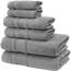 Qute Home 6-teiliges Badetuch-Set, 100% türkische Baumwolle, Premium-Qualität, Badetücher, weiche und saugfähige türkische Handtücher, Set beinhaltet 2 Badetücher, 2 Handtücher und 2 Waschlappen
