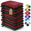 NatureMark 10x Waschhandschuhe aus Frottee 100% Baumwolle – Weich und Robust, Ideal für die tägliche Pflege und Gäste – Bordeaux/Dunkelgrün, 15x21 cm