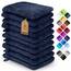 NatureMark 10x Waschhandschuhe aus Frottee 100% Baumwolle – Weich und Robust, Ideal für die tägliche Pflege und Gäste – Navy blau, 15x21 cm